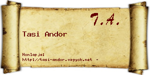 Tasi Andor névjegykártya